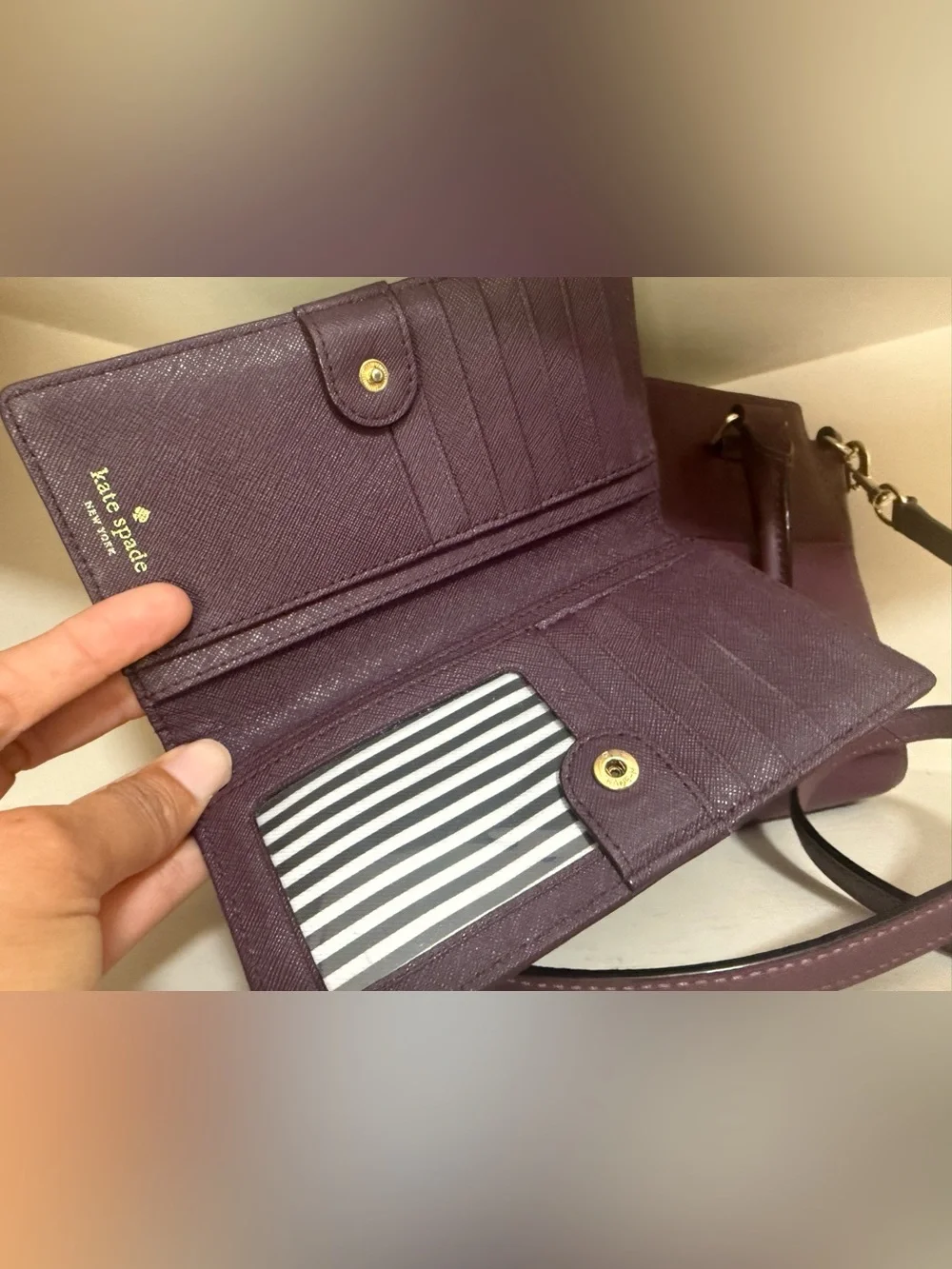 kate spade Plum Leather Wallet - Picture 3 of 10